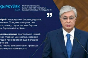 
                    Единство народа всегда было нашей самой главной ценностью, которая сегодня приобретает еще большее значение – Касым-Жомарт Токаев
                
