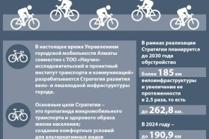 
                    В 2,5 раза вырастет протяженность велополос в Алматы
                