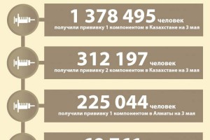 
                    В Алматы прививку от COVID-19 получили 225 044 человека
                