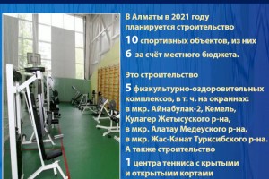 В Алматы построят новые физкультурно- оздоровительные комплексы