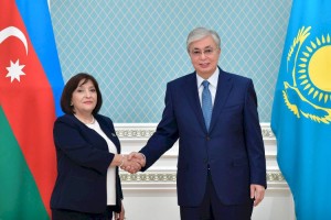 
                    Президент Токаев принял Председателя Милли Меджлиса Азербайджана Сагибу Гафарову
                