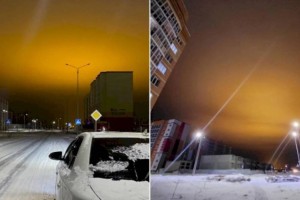 
                    Необычное свечение было замечено в небе над Уральском
                