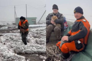 Одинокого охранника и его кошку спасли в Акмолинской области