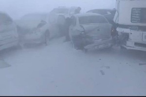 
                    Массовое ДТП произошло на трассе Карагандинской области
                