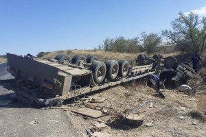 
                    Грузовая фура перевернулась на трассе в Жетысуской области
                