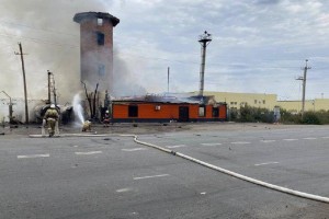 
                    Газовая заправка горит в Экибастузе
                