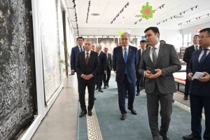 Токаев посетил ковроткацкую фабрику HIVA GILAMLARI