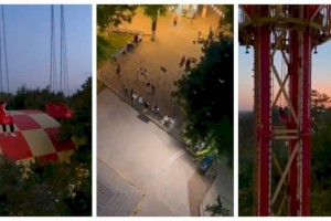 В парке Шымкента посетители аттракциона «Байтерек» застряли на большой высоте