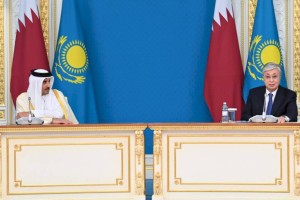 Лидеры Казахстана и Катара провели брифинг для СМИ