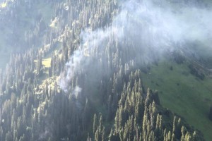 
                    В горах Алматы c помощью вертолетов тушат загоревшийся сухостой
                