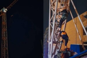 
                    Полицейский спас астанчанина от прыжка с высокого крана 
                
