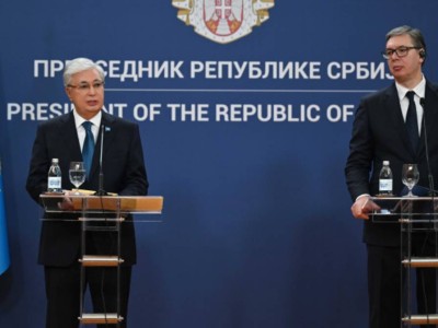 
                    Касым-Жомарт Токаев и Александр Вучич провели брифинг для прессы
                