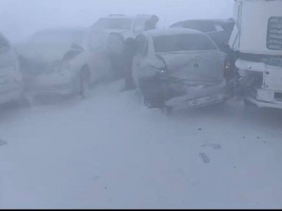 
                    Массовое ДТП произошло на трассе Карагандинской области
                