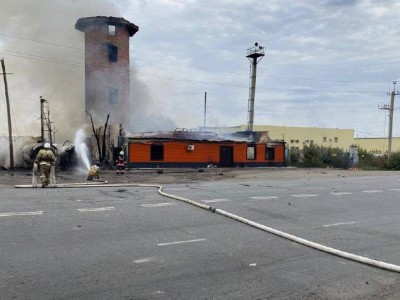 
                    Газовая заправка горит в Экибастузе
                