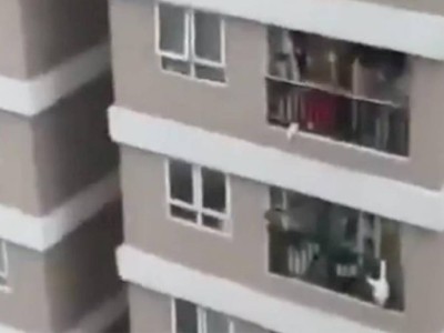 
                    Курьер службы доставки поймал выпавшего с 12-го этажа ребенка
                