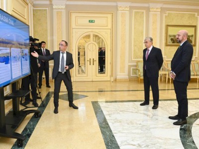 
                    Касым-Жомарту Токаеву и Шарлю Мишелю презентовали новый проект в Мангистауской области
                