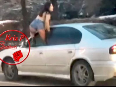 
                    Полуголая девушка выбралась на полном ходу из окна машины в Алматы
                