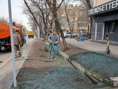 
                    Плановая работа по озеленению зеленых зон проводится в Бостандыкском районе Алматы
                