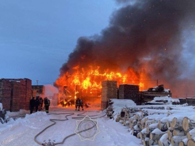 
                    Крупный пожар на предприятии по реализации древесины потушили в Петропавловске
                