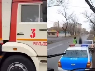 
                    Водитель не уступил дорогу пожарной машине в Павлодаре
                