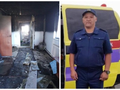 
                    Семью из пожара спас полицейский в Актюбинской области
                