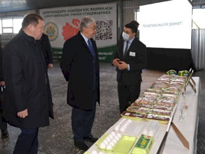 
                    Глава государства посетил птицефабрику «Жас-Канат 2006» в Рудном
                