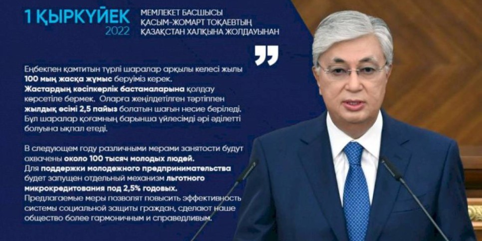 
                    В следующем году различными мерами занятости будут охвачены около 100 тыс. молодых людей – Президент РК
                