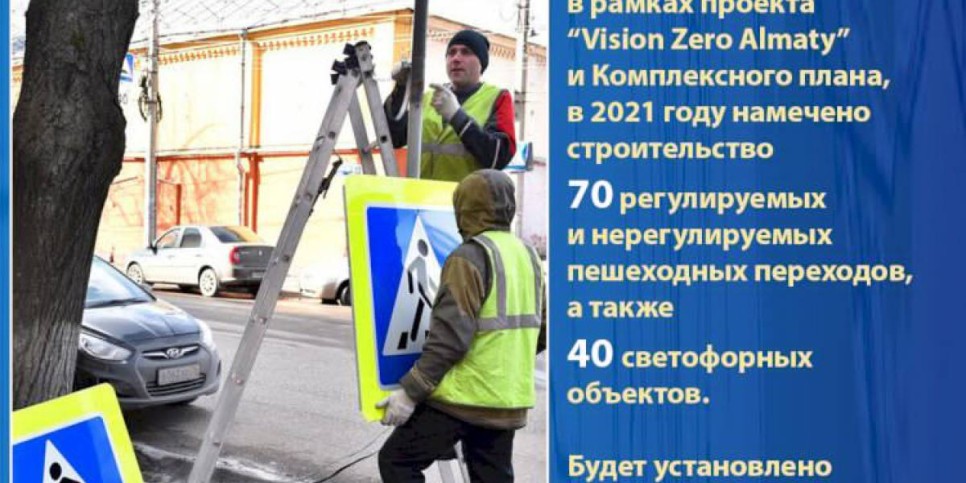 
                    В Алматы в 2021 г. будет установлено  и заменено более 3 тысяч дорожных знаков
                