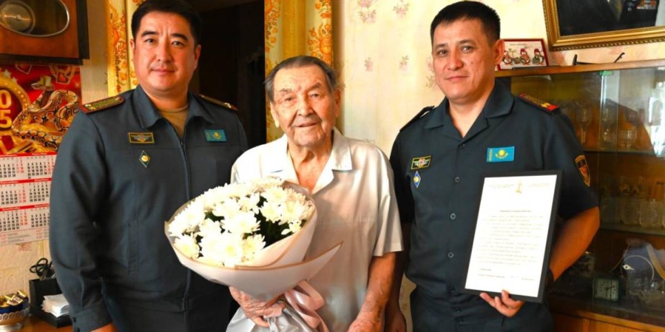 
                    С 99-летием поздравили ветерана войны в Таразе 
                