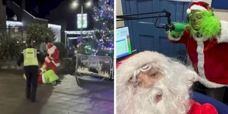
                    Задержание Санта Клауса, подравшегося на улице с Гринчем, рассмешило прохожих
                