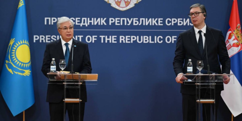 
                    Касым-Жомарт Токаев и Александр Вучич провели брифинг для прессы
                