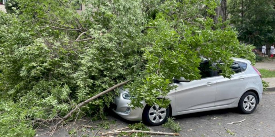 
                    Последствия непогоды в Алматы: повреждены четыре автомобиля
                