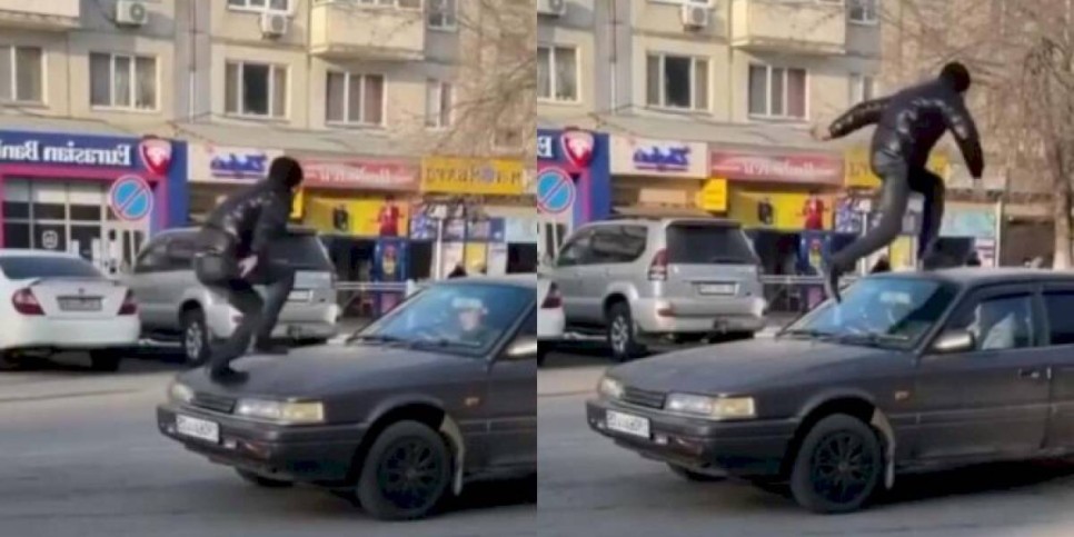 
                    Пранкера, пробежавшего по машине, нашли и наказали в Капшагае
                