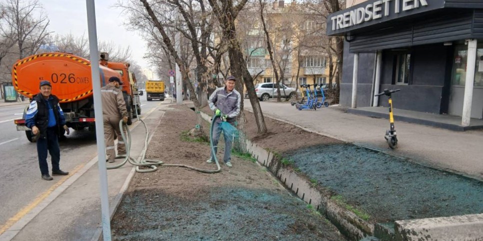 
                    Плановая работа по озеленению зеленых зон проводится в Бостандыкском районе Алматы
                