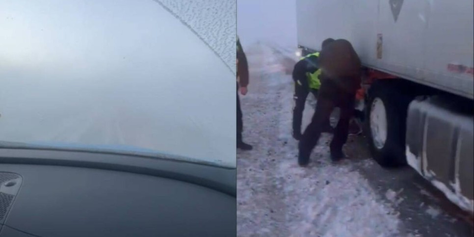 
                    Гражданину Беларуси в снежной буре помогли полицейские и дорожники в Жетысу 
                