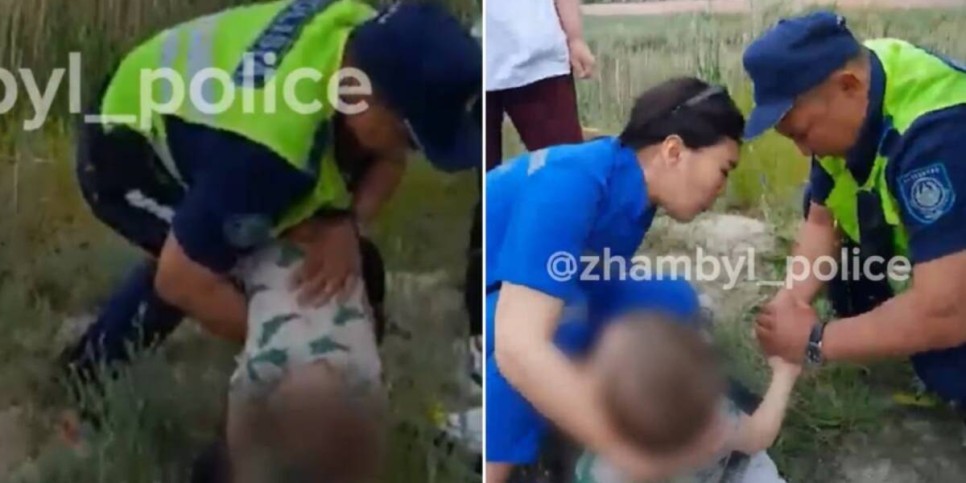 
                    Невероятное спасение ребенка полицейскими попало на видео в Таразе
                